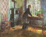 Pike ved vinduet Harriet Backer